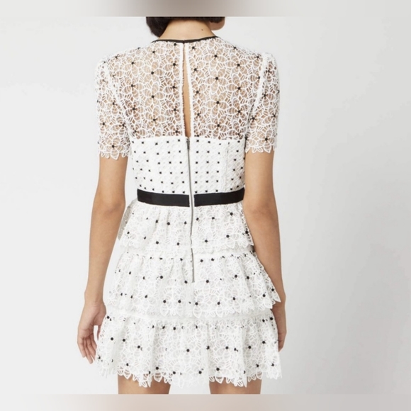 Self portrait Hibiscus Floral Guipure Mini Dress US 10 - Picture 4 of 11